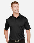 Harriton M348, 13850 Men's Advantage Snag Protection Plus Polo, Black