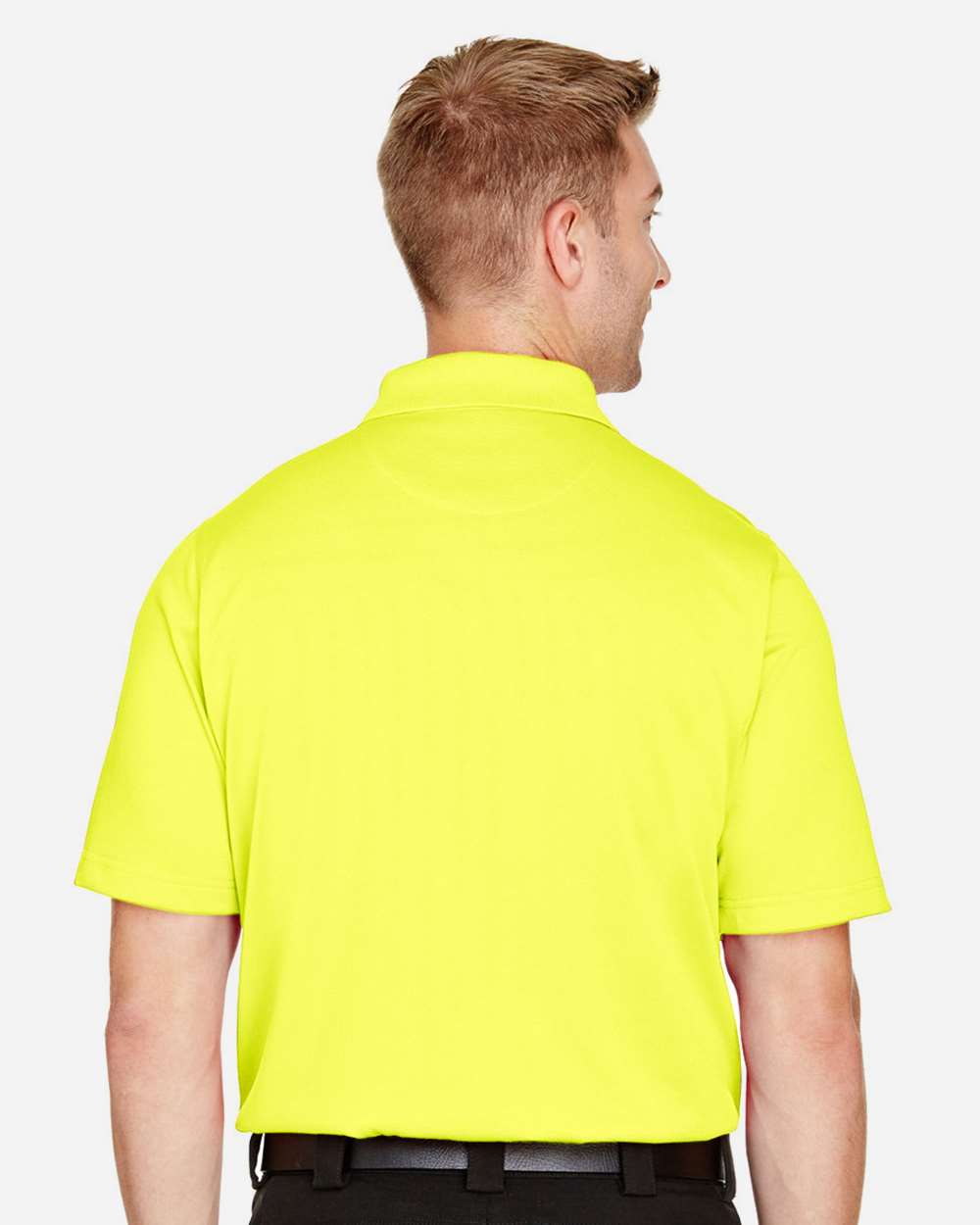 Harriton M348, 13850 Men's Advantage Snag Protection Plus Polo, Safety Yellow