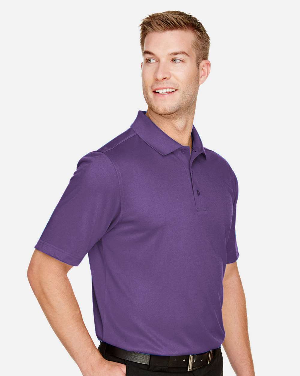 Harriton M348, 13850 Men's Advantage Snag Protection Plus Polo, Team Purple