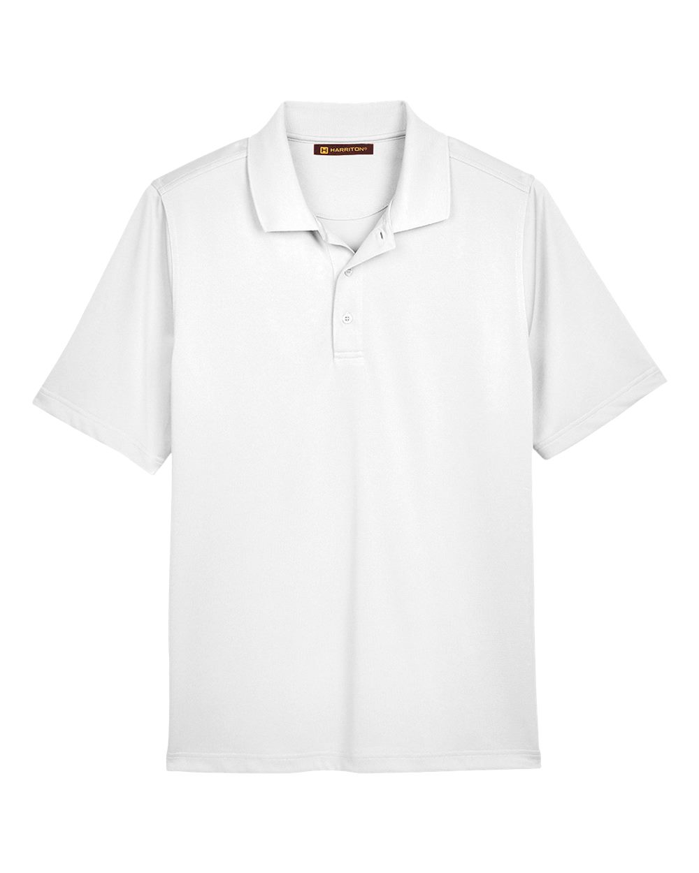 Harriton M348, 13850 Men's Advantage Snag Protection Plus Polo, White