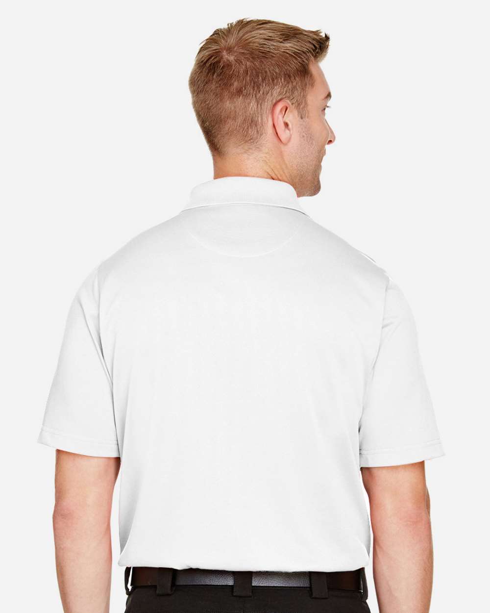 Harriton M348, 13850 Men's Advantage Snag Protection Plus Polo, White