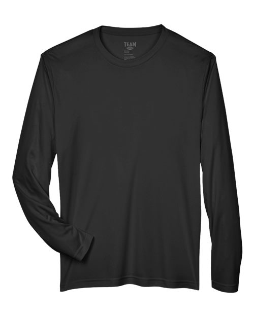 Team 365 TT11L, Men's Zone Performance Long Sleeve T-shirt, Black