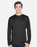 Team 365 TT11L, Men's Zone Performance Long Sleeve T-shirt, Black