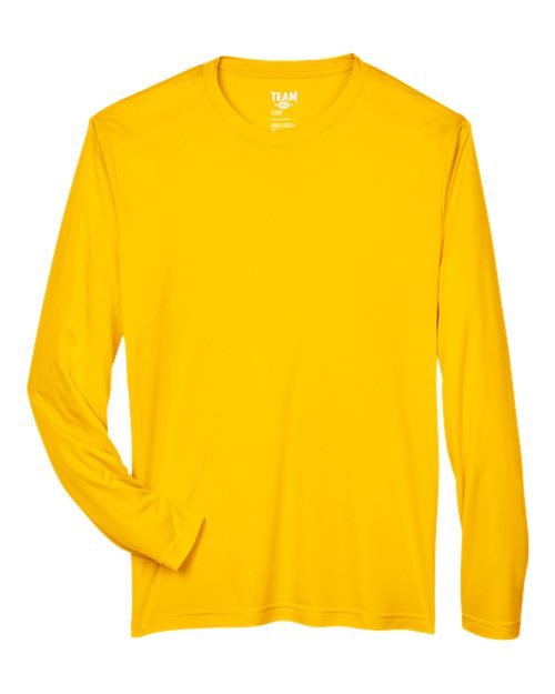 Team 365 TT11L, Men's Zone Performance Long Sleeve T-shirt, Sport Athletic Gold