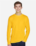 Team 365 TT11L, Men's Zone Performance Long Sleeve T-shirt, Sport Athletic Gold