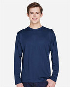 Team 365 TT11L, Men's Zone Performance Long Sleeve T-shirt, Sport Dark Navy