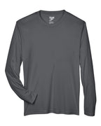 Team 365 TT11L, Men's Zone Performance Long Sleeve T-shirt, Sport Graphite