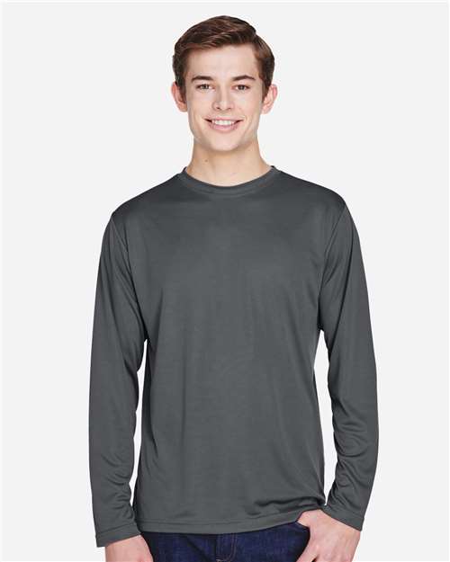 Team 365 TT11L, Men's Zone Performance Long Sleeve T-shirt, Sport Graphite