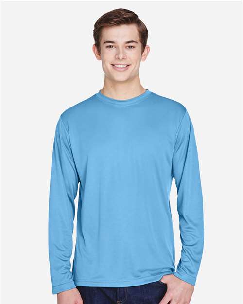 Team 365 TT11L, Men's Zone Performance Long Sleeve T-shirt, Sport Light Blue