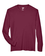 Team 365 TT11L, Men's Zone Performance Long Sleeve T-shirt, Sport Maroon