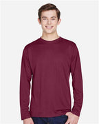 Team 365 TT11L, Men's Zone Performance Long Sleeve T-shirt, Sport Maroon