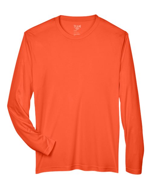 Team 365 TT11L, Men's Zone Performance Long Sleeve T-shirt, Sport Orange