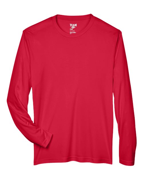 Team 365 TT11L, Men's Zone Performance Long Sleeve T-shirt, Sport Red