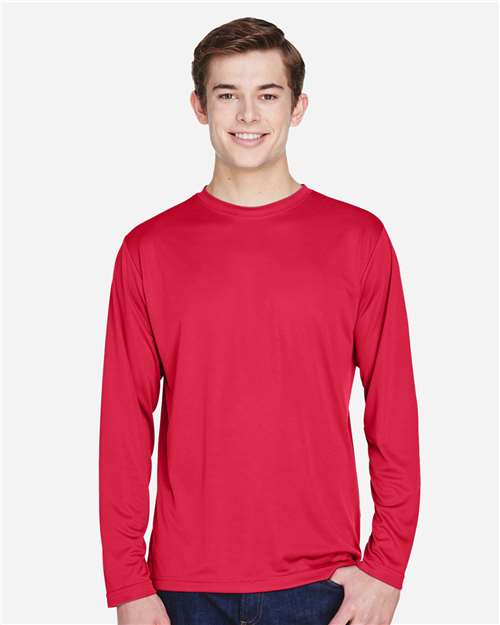 Team 365 TT11L, Men's Zone Performance Long Sleeve T-shirt, Sport Red
