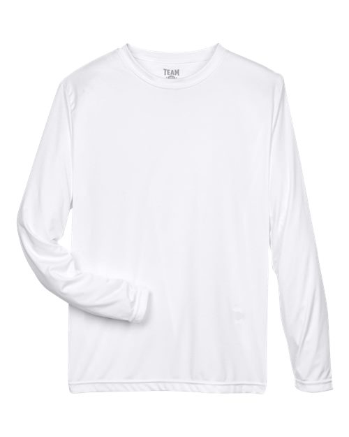 Team 365 TT11L, Men's Zone Performance Long Sleeve T-shirt, White
