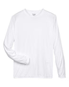 Team 365 TT11L, Men's Zone Performance Long Sleeve T-shirt, White