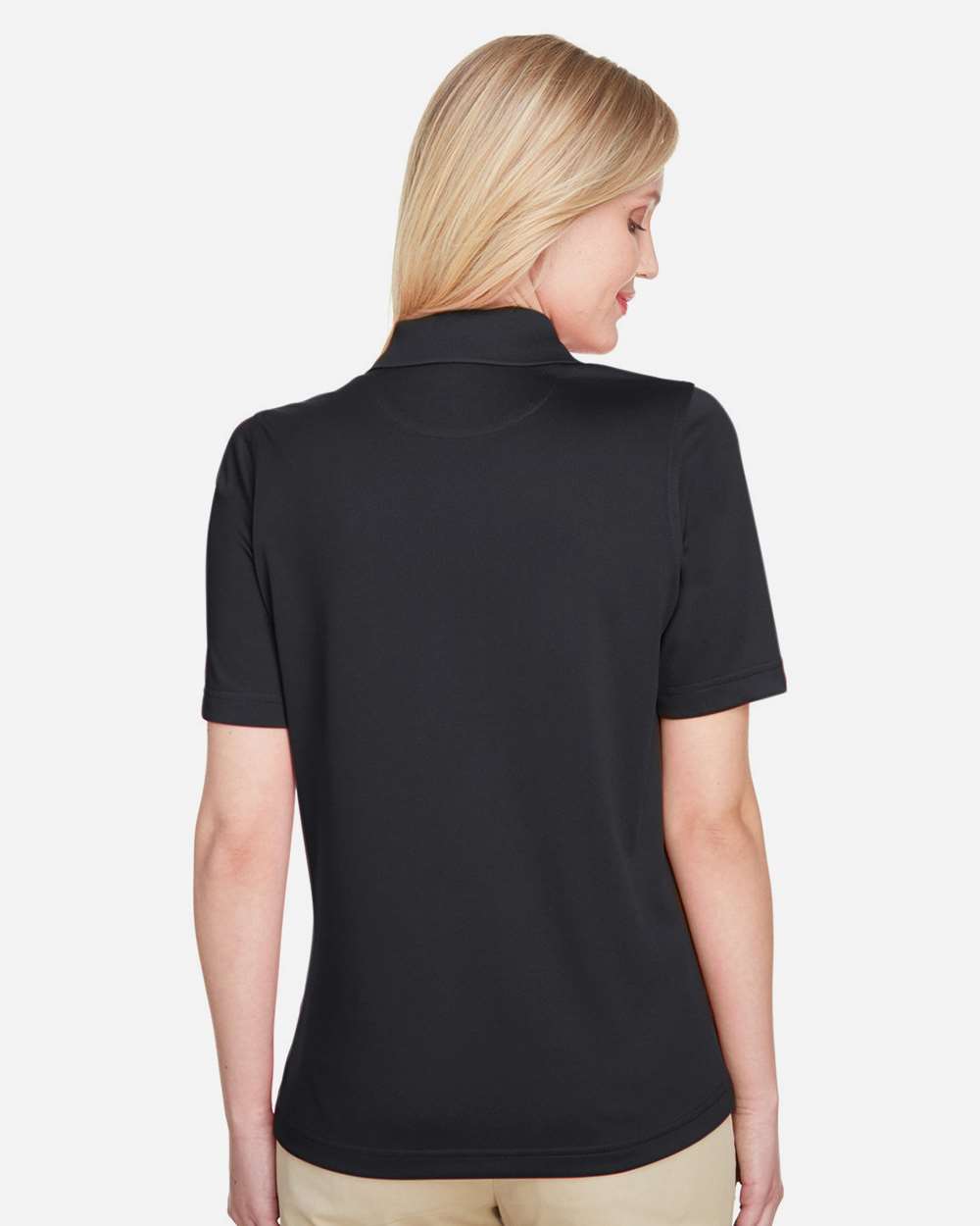 Harriton M348W, 13856 Women's Advantage Snag Protection Plus Polo, Black