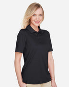 Harriton M348W, 13856 Women's Advantage Snag Protection Plus Polo, Black