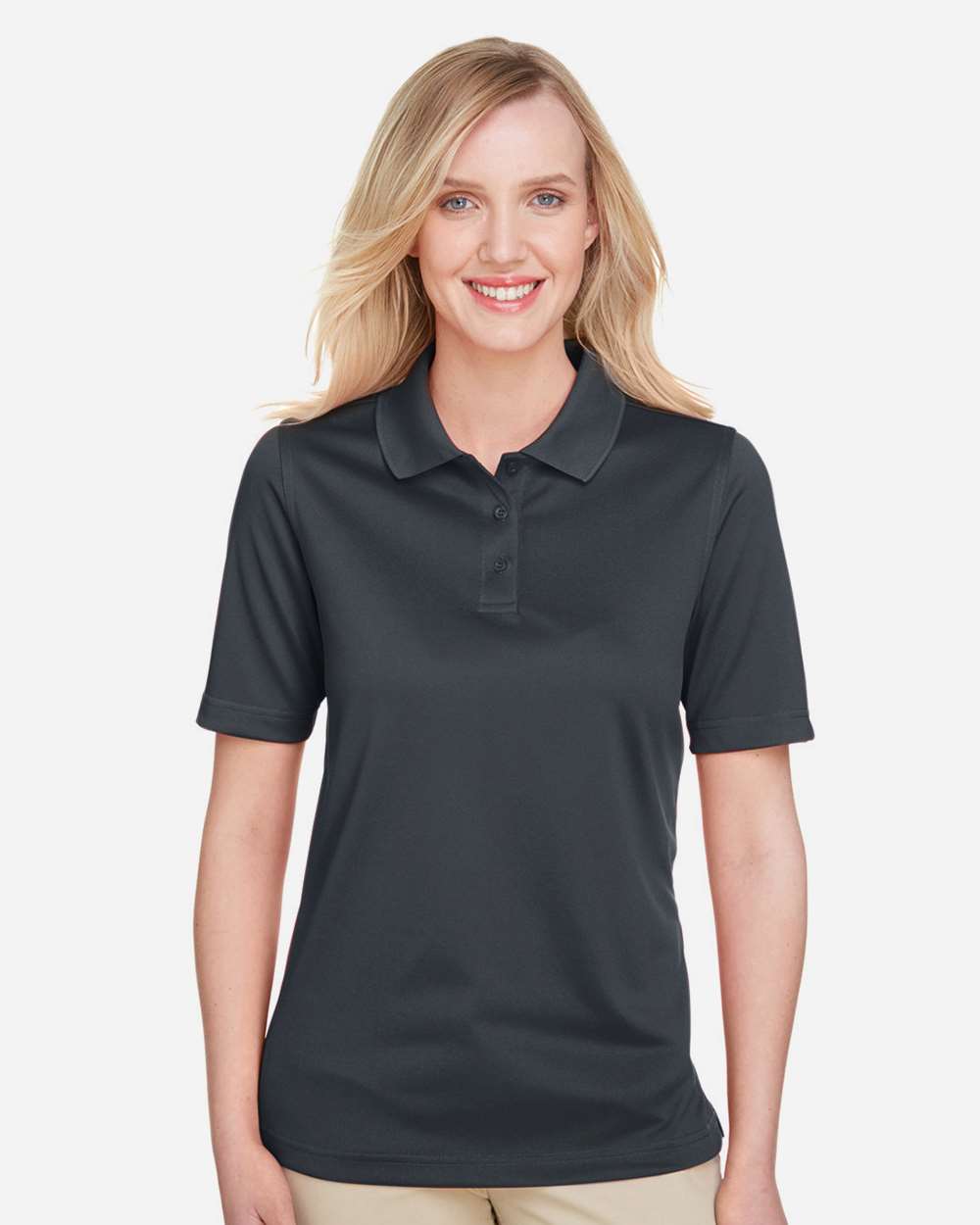 Harriton M348W, 13856 Women's Advantage Snag Protection Plus Polo, Dark Charcoal