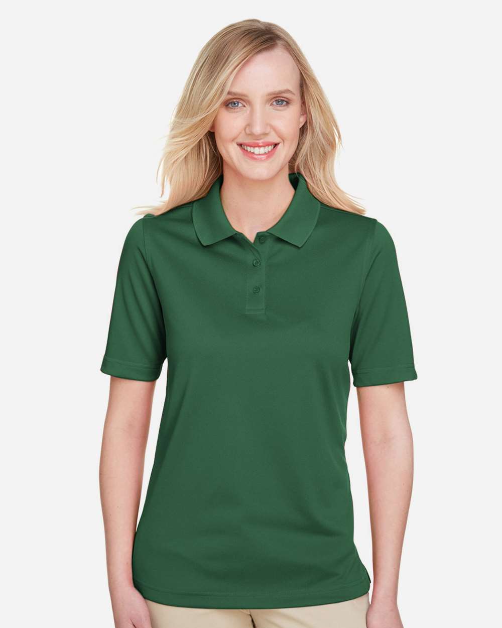 Harriton M348W, 13856 Women's Advantage Snag Protection Plus Polo, Dark Green