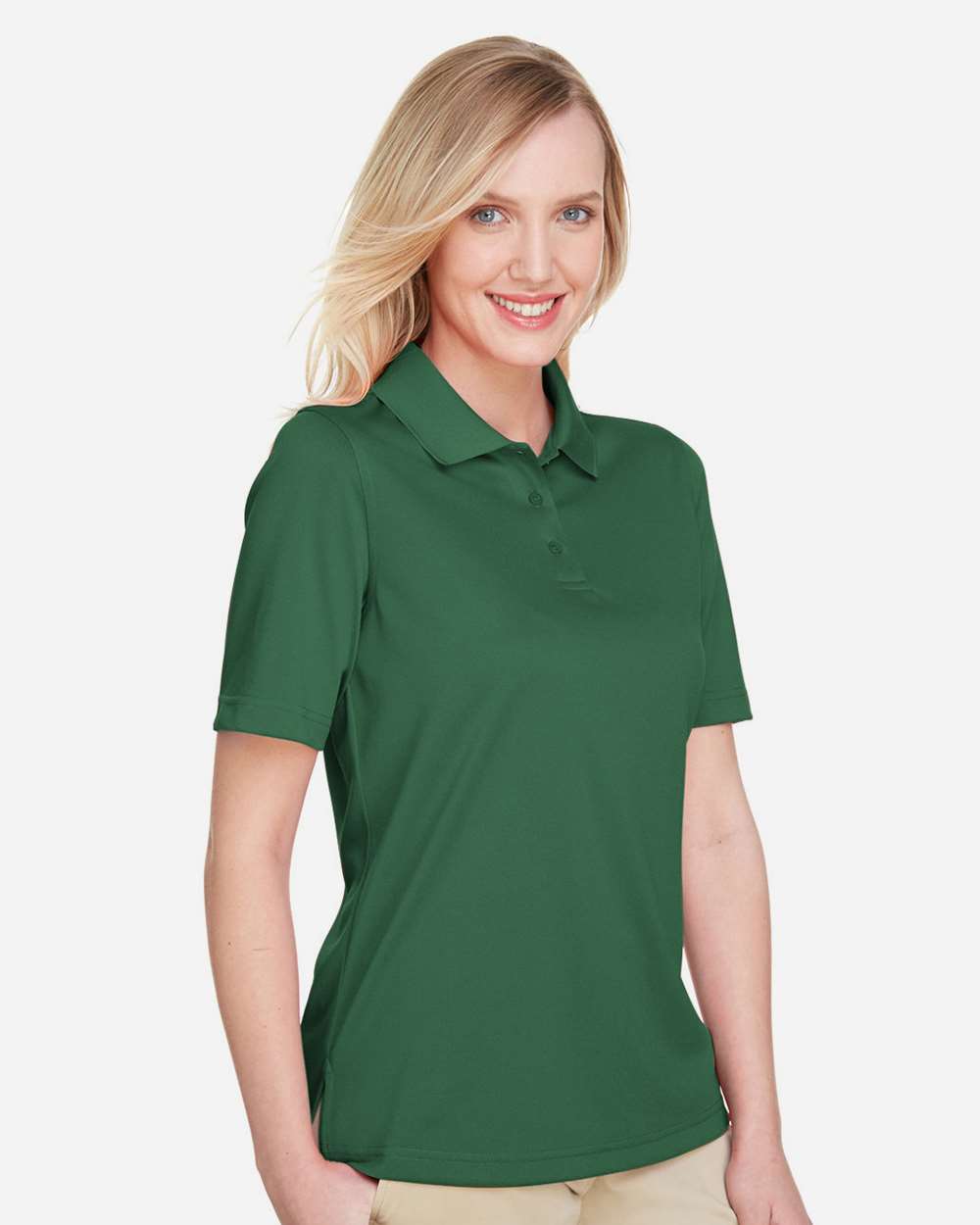 Harriton M348W, 13856 Women's Advantage Snag Protection Plus Polo, Dark Green