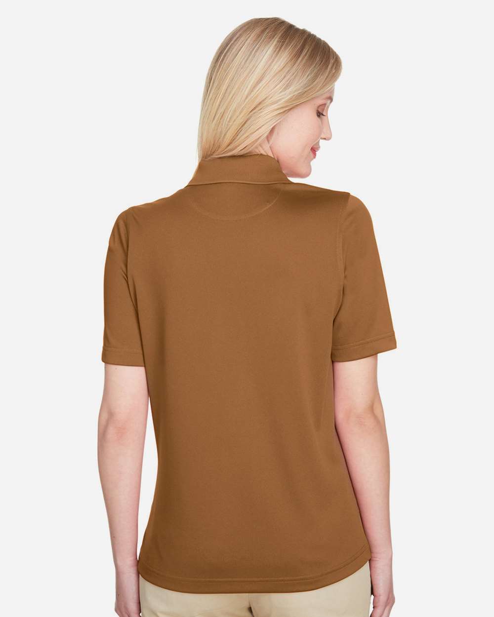 Harriton M348W, 13856 Women's Advantage Snag Protection Plus Polo, Duck Brown