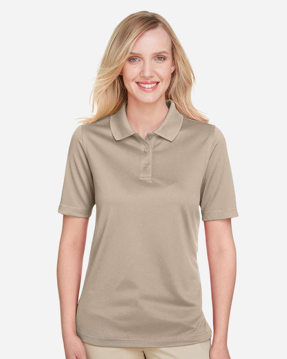 Harriton M348W, 13856 Women's Advantage Snag Protection Plus Polo, Khaki