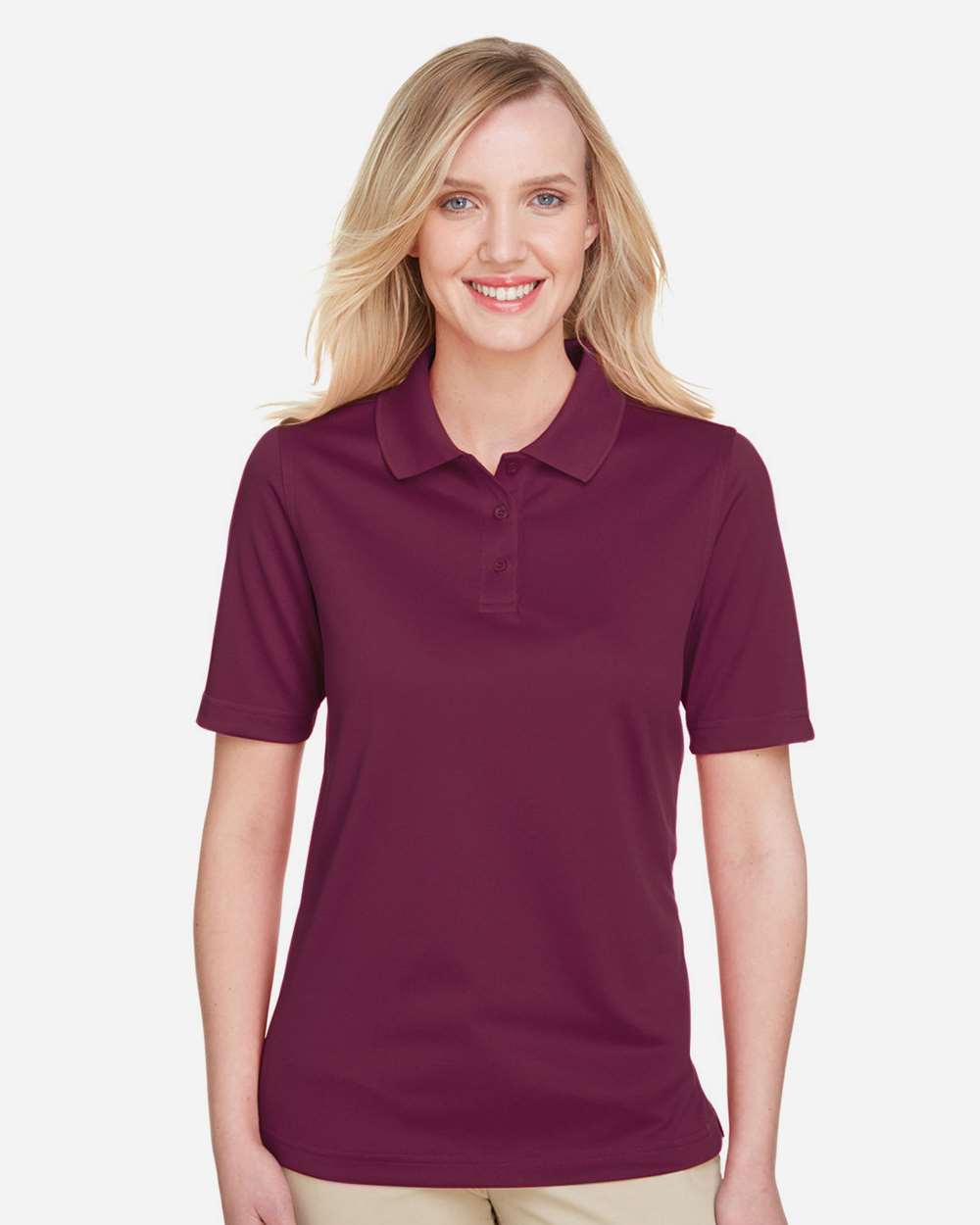 Harriton M348W, 13856 Women's Advantage Snag Protection Plus Polo, Maroon