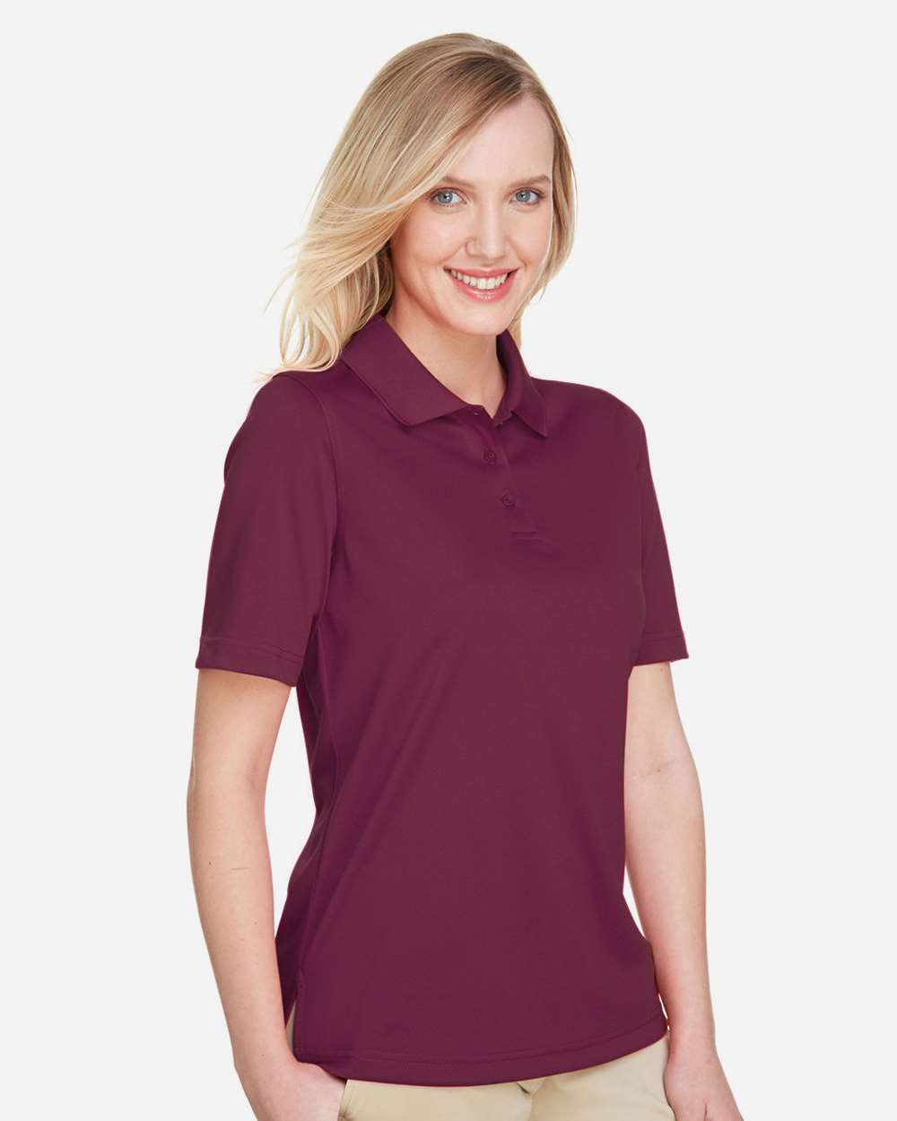 Harriton M348W, 13856 Women's Advantage Snag Protection Plus Polo, Maroon