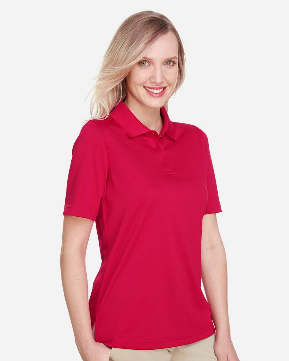 Harriton M348W, 13856 Women's Advantage Snag Protection Plus Polo, Red