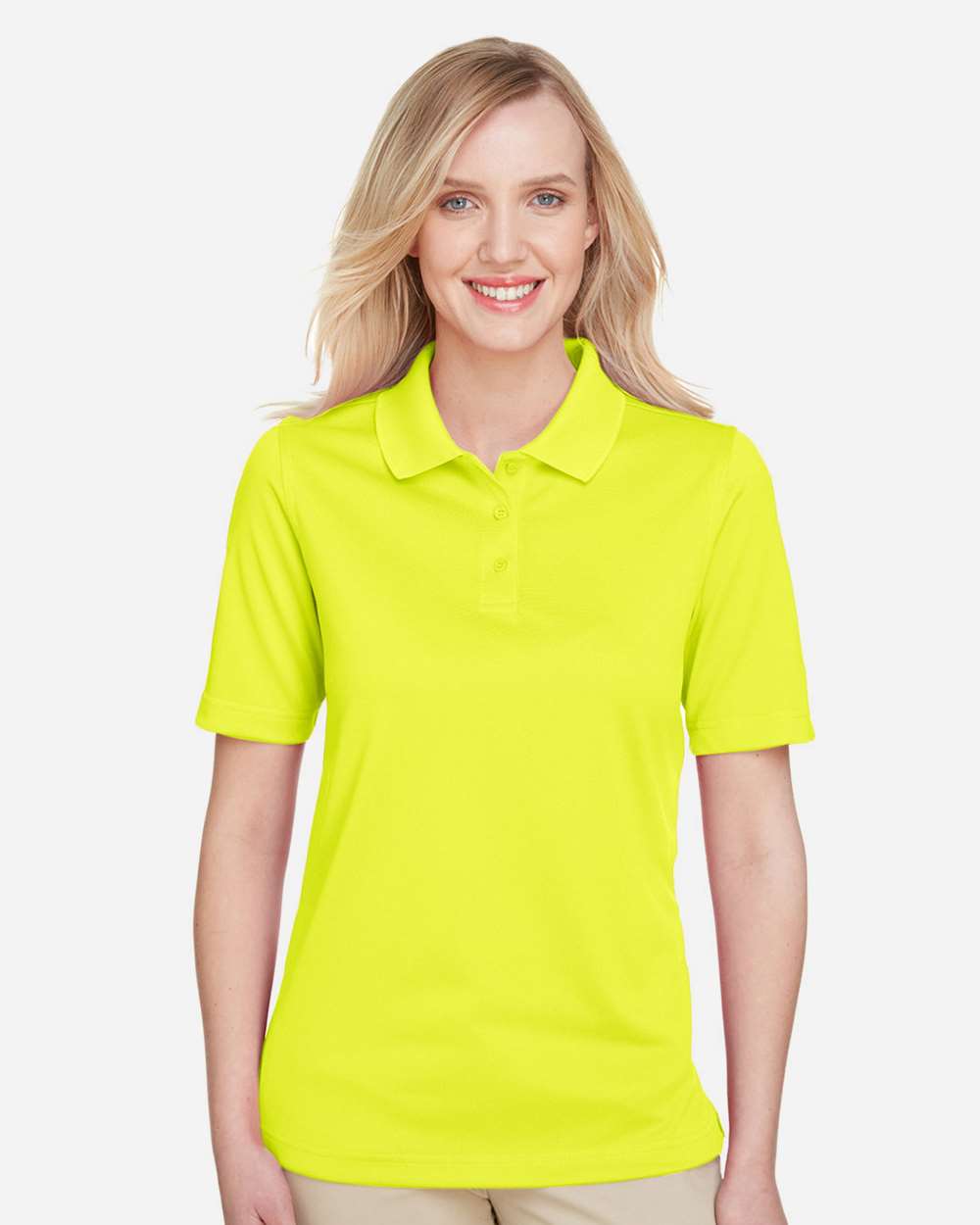 Harriton M348W, 13856 Women's Advantage Snag Protection Plus Polo, Safety Yellow