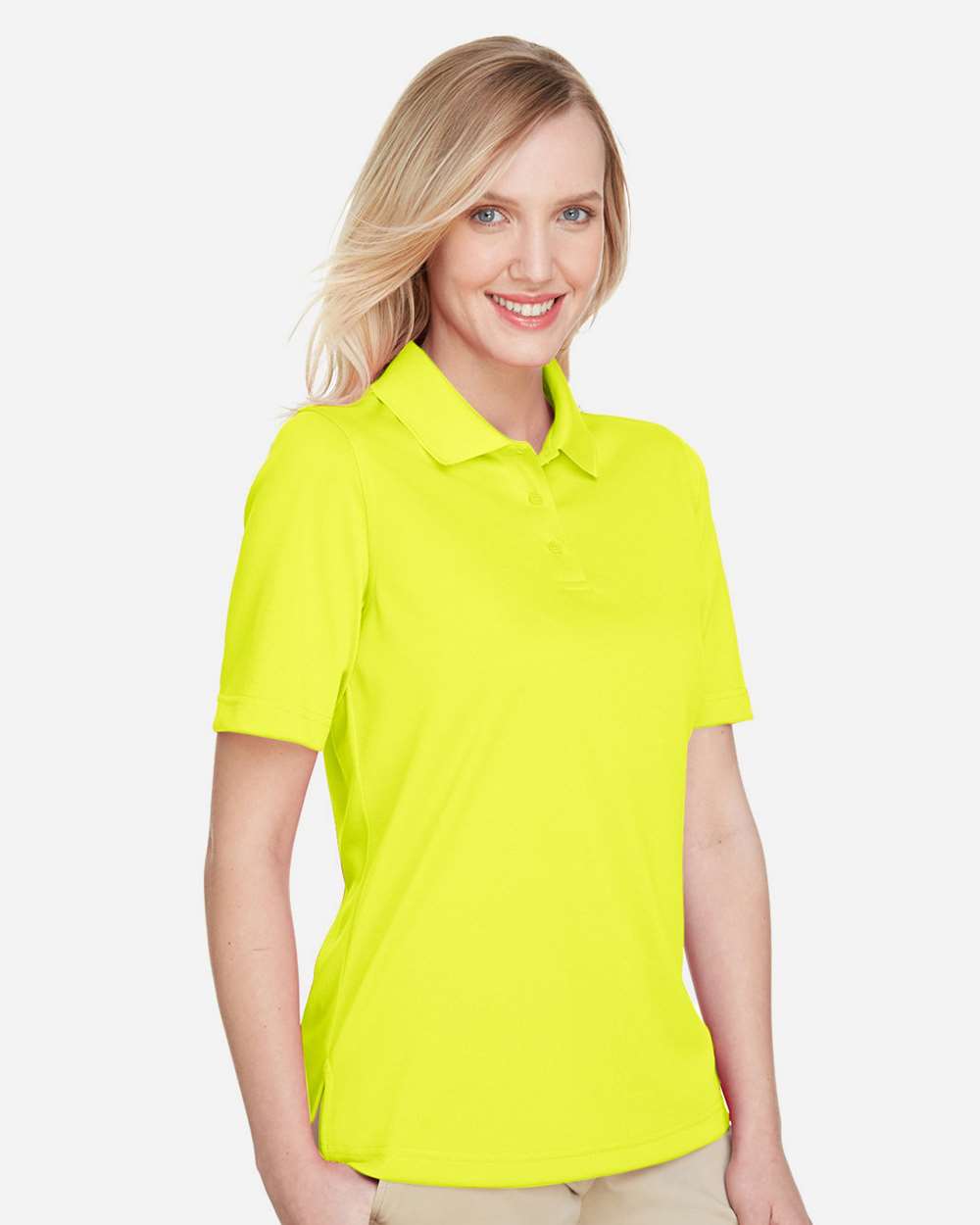 Harriton M348W, 13856 Women's Advantage Snag Protection Plus Polo, Safety Yellow