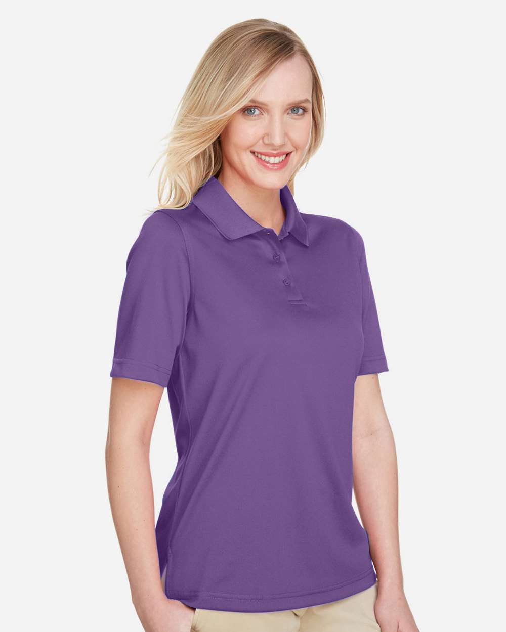 Harriton M348W, 13856 Women's Advantage Snag Protection Plus Polo, Team Purple