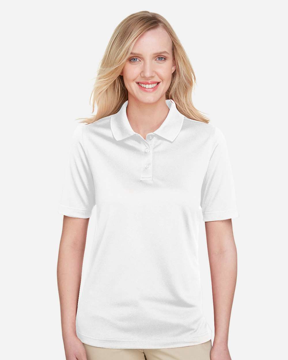Harriton M348W, 13856 Women's Advantage Snag Protection Plus Polo, White