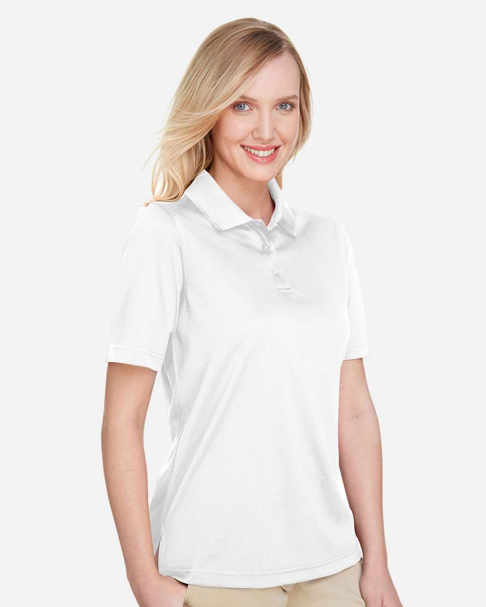 Harriton M348W, 13856 Women's Advantage Snag Protection Plus Polo, White