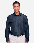 Harriton 13857, M580l Men's Key West Performance Staff Shirt, Navy