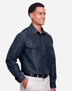 Harriton 13857, M580l Men's Key West Performance Staff Shirt, Navy