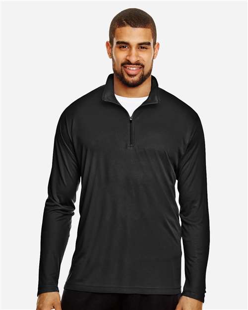 Team 365 TT31, Men's Zone Performance Quarter-zip Pullover, Black