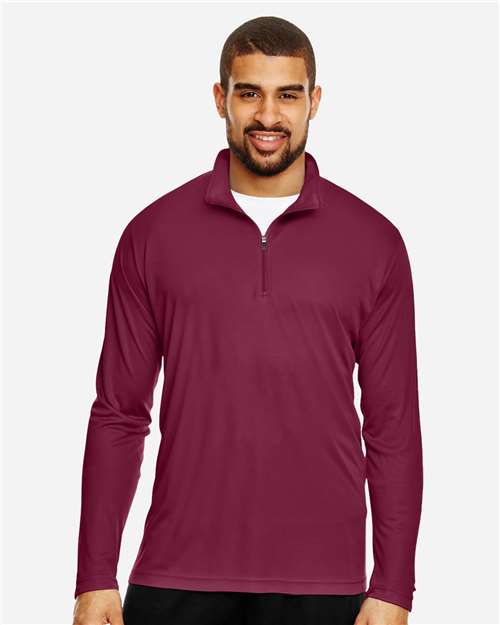 Team 365 TT31, Men's Zone Performance Quarter-zip Pullover, Sport Maroon