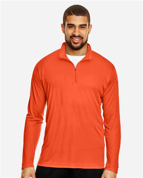 Team 365 TT31, Men's Zone Performance Quarter-zip Pullover, Sport Orange