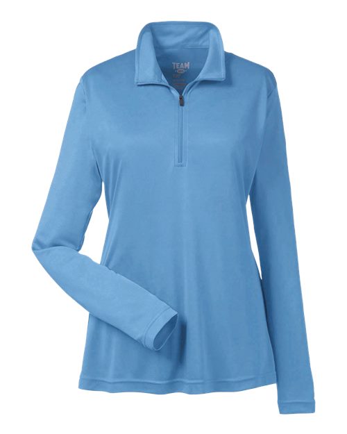 Team 365 TT31W, Women's Zone Performance Quarter-zip Pullover, Sport Light Blue
