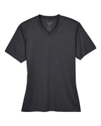 Team 365 TT11HW, Women's Sonic Heather Performance T-shirt, Black Heather