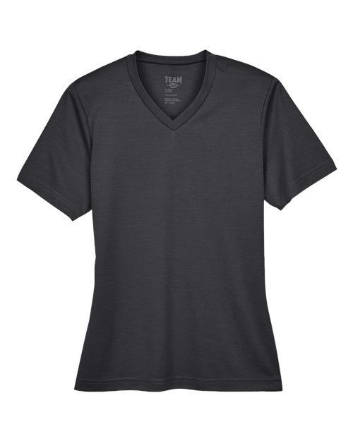 Team 365 TT11HW, Women's Sonic Heather Performance T-shirt, Black Heather