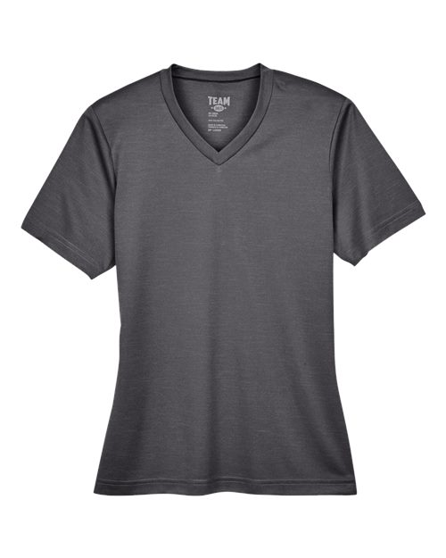 Team 365 TT11HW, Women's Sonic Heather Performance T-shirt, Dark Grey Heather