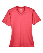 Team 365 TT11HW, Women's Sonic Heather Performance T-shirt, Sport Red Heather