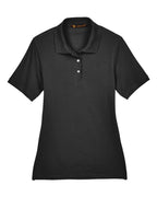 Harriton M265W, 13861 Women's Easy Blend Polo, Black