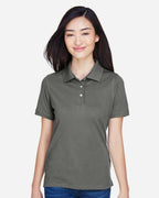 Harriton M265W, 13861 Women's Easy Blend Polo, Charcoal