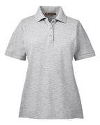 Harriton M265W, 13861 Women's Easy Blend Polo, Grey Heather