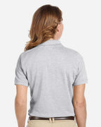 Harriton M265W, 13861 Women's Easy Blend Polo, Grey Heather