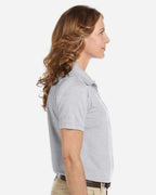Harriton M265W, 13861 Women's Easy Blend Polo, Grey Heather